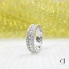 2 00 Carat Moissanite Round Cut Full Eternity Wedding Band Solid 14k White Gold