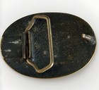 Vintage Brass Native American Chief Belt Buckle Oval Western Southwestern Unmark