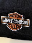Harley-davidson Black Knit Beanie Hat Embroidered Logo Winter Hat