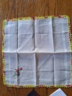 Vintage Print  Crocheted  Embroidered   Tatted Hankies Lot Of 8