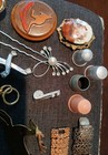 Vintage Collectibles Junk Drawer Lot Wear Or Repair Zentall Brooch Over 25 Items