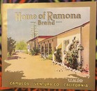Antique 1900s Home Of Ramona Crate Label  Helen Hunt Jackson  Rancho Camulos