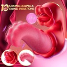 Rose Tongue Vibrator Clit G-spot Dildo Massage Licking Oral Sex Toy Women Orgasm