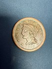 1855-p Braided Hair Large One Cent Copper 1c Coin penny  Us Mint
