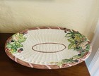 Bloomingdale s Basketweave Ceramic 20  Platter Embossed Berries Italy Never Used
