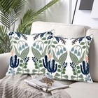 Summer Floral Embroidered Decorative Throw Pillow Covers 18 x 18  Set Of 2  F   