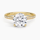 Moissanite Solitaire Engagement Ring 14k Yellow Gold Plated 2 Ct Round Cut