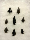Original Antique Native American Indian Bird Pointarrowheads  Qty Of 8   a5