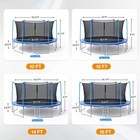 Aoodor 14ft Outdoor Trampoline With Enclosure Inner-safety Net   Ladder For Kids