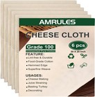 Cheese Cloths For Straining  6pcs 20x20 Inch Grade 100 Cheese Cloth  Reusable Wa