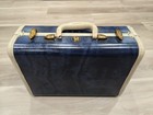 Vintage 1950s Samsonite Shwayder Bros Inc Luggage Train Case Marbled Blue Usa