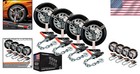 Durable Car Tie Down Straps With Chain Anchors - 4 Pack  Safe   Secure Transport