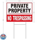 2 Pack Private Property No Trespassing Signs  12 6   X 9 5   Corrugated Plast