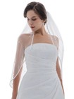 1t 1 Layer 1 4  Ribbon Edge Rhinestone Crystal Veil Bridal Shower Wedding Party