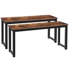  Dining Benches  Pair Of 2 Industrial Style Indoor Benches  Durable Metal 
