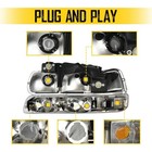 Pair Headlight Assembly Clear Housing Amber Corner For 99-02 Chevy Silverado