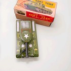 Vintage Hayashi Manufacturing Army Tank Tin Litho Friction Toy 8  Japan In Box