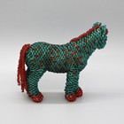 Native American Beadwork-vintage Beaded Green   Red Horse By Denise Gchachu-zuni