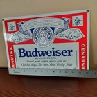 Vintage Budweiser Beer Porcelain Sign Gas Station Oil Anheuser-busch 13 25 x9 5 