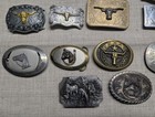 Vintage Lot Of 13 Belt Buckles Western America Texas Horse Rodeo Cowboy Horse