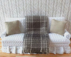 Miniature Dollhouse Plaid Bedspread comforter blanket afghan Pillows
