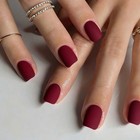 96pcs Matte Style Medium Square Solid Color Coffin Acrylic Fake Nails Nail Art