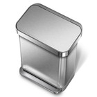 Simplehuman 55l Rectangular Step Can With Liner Pocket Stainless Steel