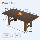 Dining Table For 6-8  71  Long Large Wooden Farmhouse Kitchen Table With Thick S