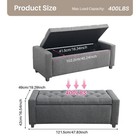 47 8  Entryway Storage Ottoman Bench Upholstered Bedroom End Of Bed Tufted Seat