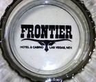 Vintage Frontier Hotel   Casino Las Vegas Nv Smoked Glass Cig Ashtray 4 1 2 