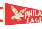 Extremely Rare Vintage 1940 s Philadelphia Eagles Red Football 24  Felt Pennant