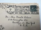 1954 Philippines Un Conference Airmail Cover Manila To Brooklyn Ny   1185