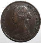 Nova Scotia One Cent Coin 1861 Km  8 1 Canada Queen Victoria 1