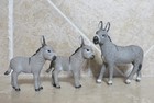 Schleich Lot Of 3 Donkey 13772 Baby Foal 13746 Momma Babies  Family Donkeys Farm