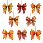 8 Pcs Fall Tree Ornaments Decoration Autumn Leaf Hanging Ornaments 2d Flat 