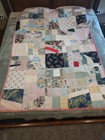 Beautiful Vintage Handmade Scrappy Utility Crazy Quilt