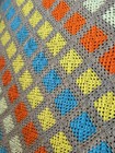 Grannycore Hand Crochet 65 x61   Granny Square Afghan Throw Blanket Cottagecore 