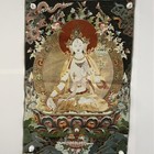 35  Decor Tibet Silk Cloth Embroidery White Tara Thangka Mural Tapestry Dragon