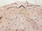 Vintage Round-up Western Cowboy Snap Button Shirt Mens Sz L Usa