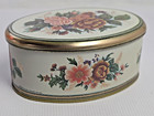 Vintage Meister Collectible Floral Oval Tin Made In Brazil 50 152