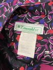 Emerald St  Vintage Dress Size Large Purple Red Classic Blouse Elastic 80s 90s