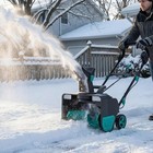 20  Corded Electric Snow Blower With Dual Led Lights 180   Chute For 25ft Throw