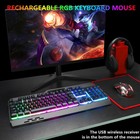 Wireless Rgb Gaming Keyboard And Mouse - Rechargeable Backlit long Black 