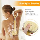 Long Handle Liquid Bath Brush Detachable Back Body Wash Shower Scrubber Massager