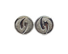 Classic Cuff Links Round Silver Tone Vintage Formal Wedding Shirt Accessory