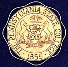 Vintage 1950s Penn State University Nittany Lions Football Pennant  Sewn Letters