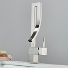 Brushed Nickel Waterfall Bathroom Sink Faucet One Handle  hole Vanity Mixer Tap