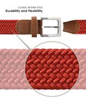 7001g Women s Stretch Belt Braided Elastic Woven Canvas Fabric Belt 1-3 8  35mm 