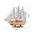 Wooden Sailboat Model 8 5  Tall Marine Coastal Sailing Ship Model Boat Vintage