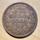 1858 Canada 20 Cents Queen Victoria Silver One Year Type Scarce